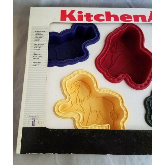 KitchenAid Animal Silicone Baking Molds Lion Monkey Rhino Elephant Alligator - Picture 3 of 8